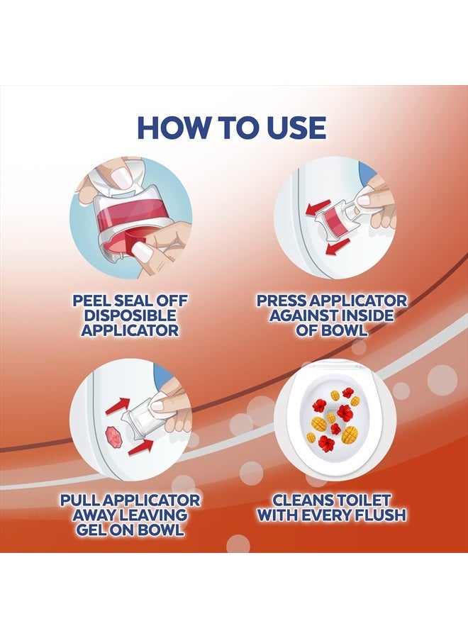 Lysol Click Gel Automatic Toilet Bowl Cleaner, Gel Toilet Bowl Cleaner, For Cleaning and Refreshing, Mango & Hibiscus, 6 Count (Pack of 1) - Image 5