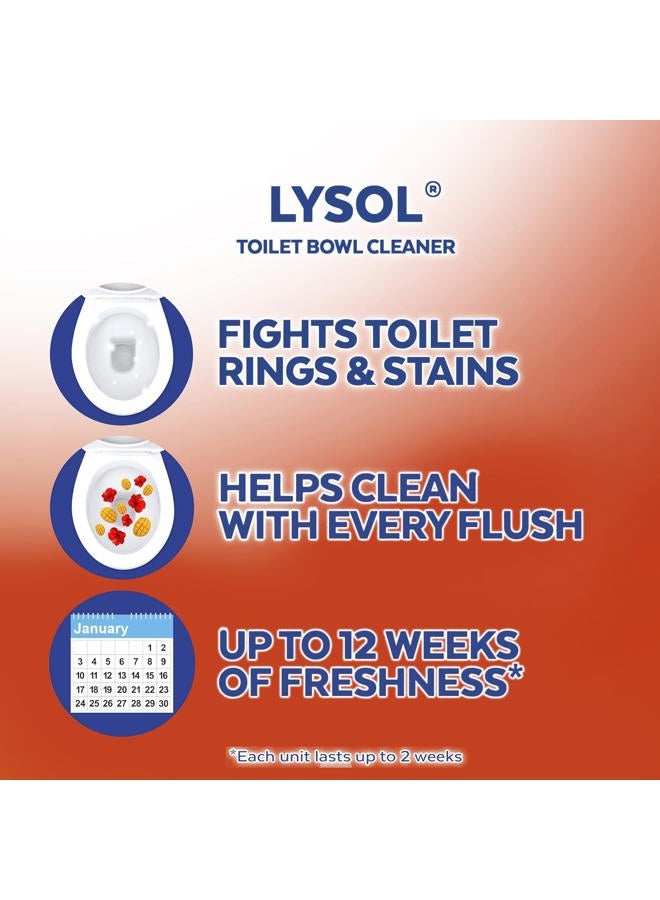 Lysol منظف المرحاض الأوتوماتيكي كليك جل، منظف مرحاض جل، للتنظيف والانتعاش، برائحة المانجو والكركديه، 6 قطع (عبوة من قطعة واحدة) - Image 3