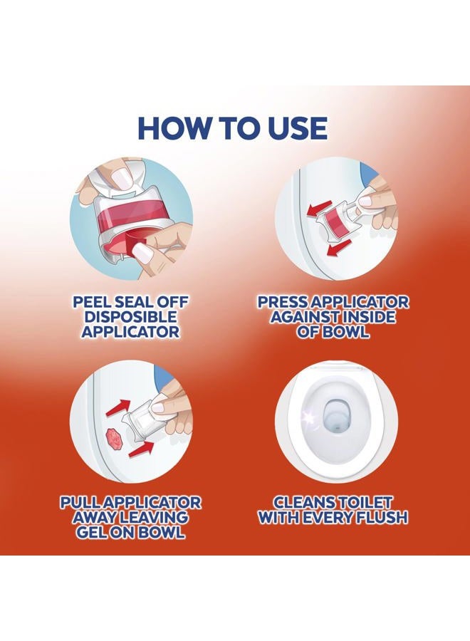 Lysol منظف المرحاض الأوتوماتيكي كليك جل، منظف مرحاض جل، للتنظيف والانتعاش، برائحة المانجو والكركديه، 6 قطع (عبوة من قطعة واحدة) - Image 4