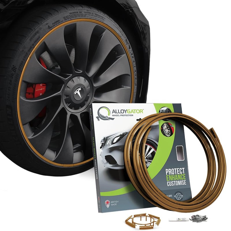 ALLOYGATOR AlloyGator Bronze Alloy Wheel Protectors For Upto 19" Wheels | Fits All Cars | Premium Quality Rim Protectors | 15 Colours Available - Image 1