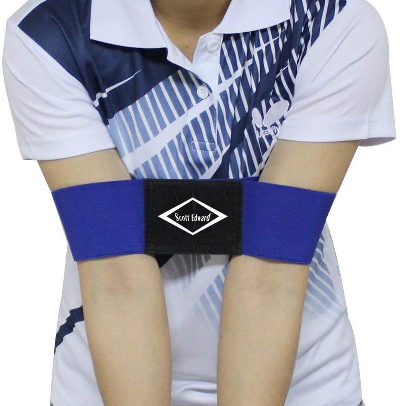 Scott Edward Pro Golf Swing Training Aid, Swing Correcting Arm Band Correct Training Swing Gesture Alignment Practice Tool for Golf Beginners (Blue) - Image 1