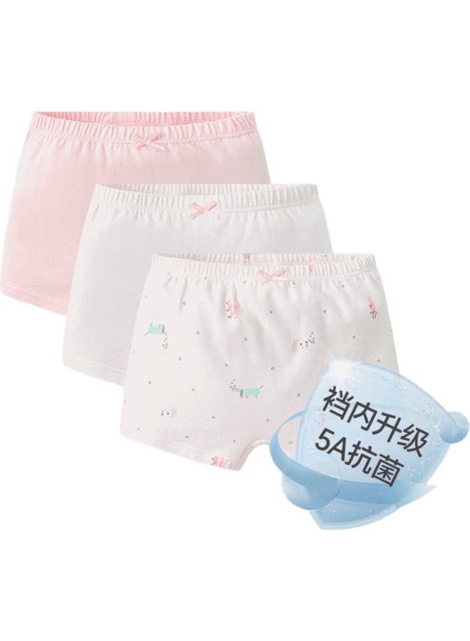 GB (Gb) ملابس داخلية للبنات من الدرجة A، ملابس داخلية مضادة للبكتيريا من القطن النقي 5A، ملابس داخلية قصيرة للبنات - بيضاء بسيطة - Image 1
