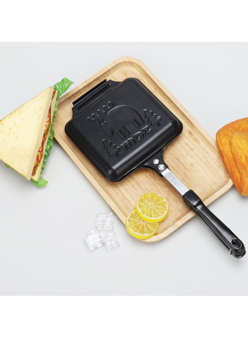 general Double-sided pan cartoon elk non-stick double-sided frying pan waffle bread toast mold breakfast pan - Image 1