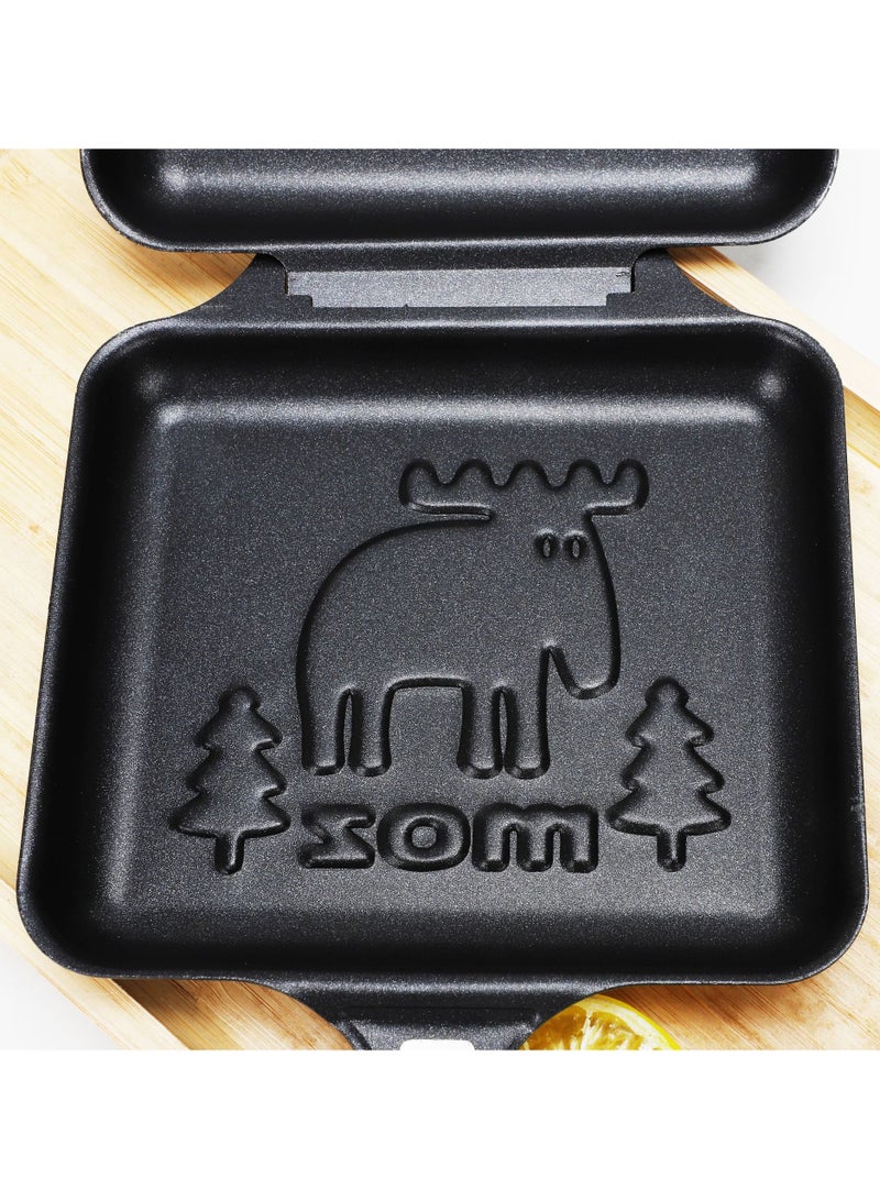 general Double-sided pan cartoon elk non-stick double-sided frying pan waffle bread toast mold breakfast pan - Image 2