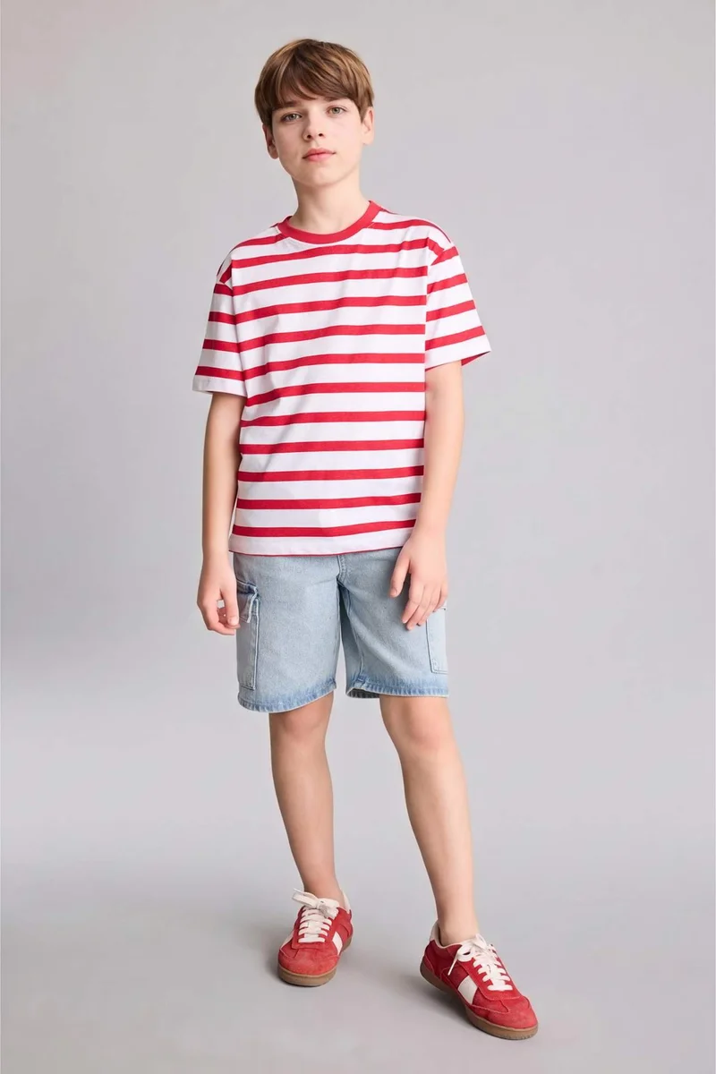 ديفاكتو Boy New Regular Fit Printed Short Sleeve T-Shirt