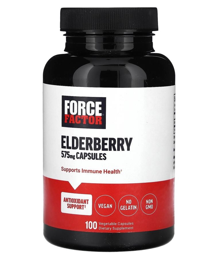 Force Factor Elderberry 100 Vegetable Capsules (575 mg per Capsule)