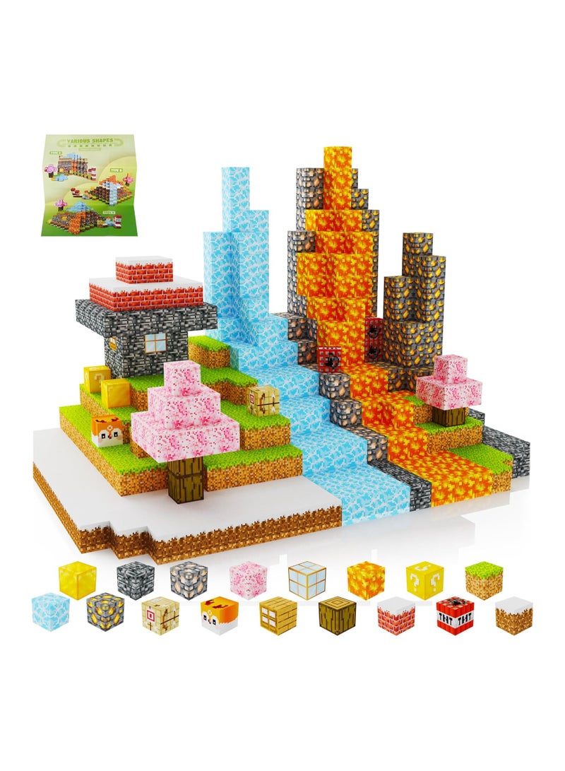 Magnetic Blocks, Game-Based Magnets Cubes, Magnetic Building Blocks Montessori Sensory Toys for 3 4 5 6 7 8-13 Year Old Boys Girls Birthday for Kids 100PCS - Image 1