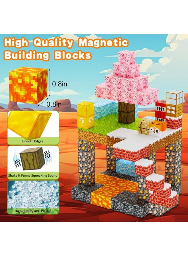 Magnetic Blocks, Game-Based Magnets Cubes, Magnetic Building Blocks Montessori Sensory Toys for 3 4 5 6 7 8-13 Year Old Boys Girls Birthday for Kids 100PCS - Image 5