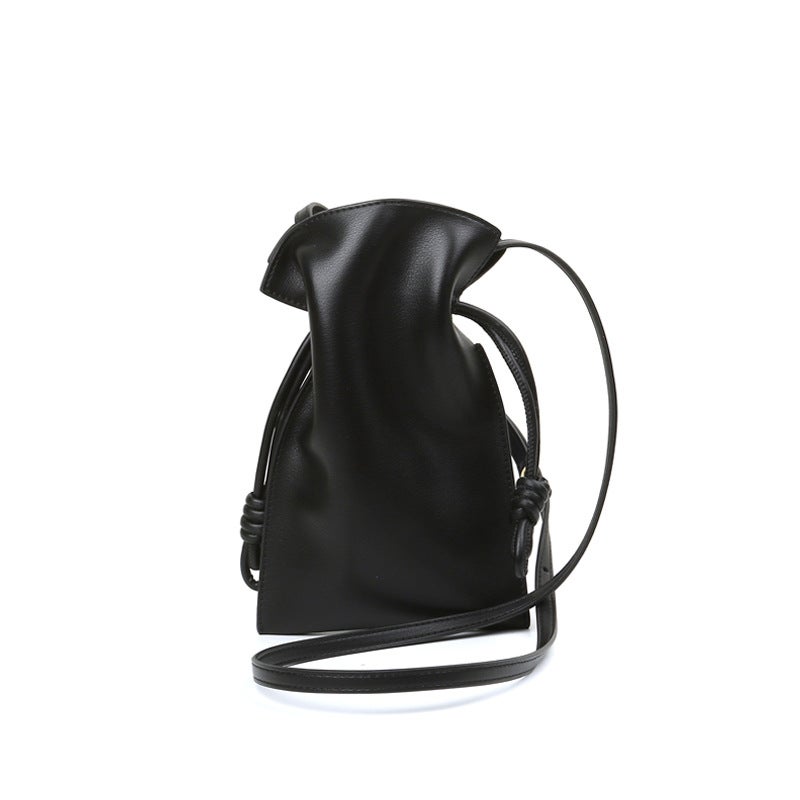 Women'S Bag Drawstring Bucket Bag Single Shoulder Crossbody Bag Niche Genuine Leather Women'S Bag Simple Lucky Bag Versatile - Image 1