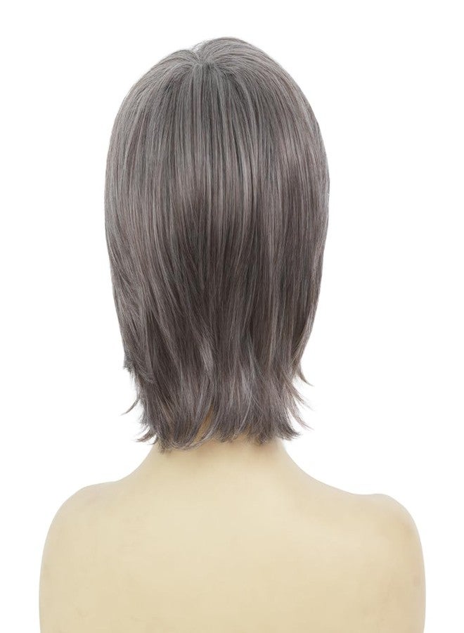 Kaneles Gray Short Wigs with Bangs Natural Fluffy Synthetic Hair Wigs for Women Grey Hair Replacement Wigs for Daily Use - Image 5
