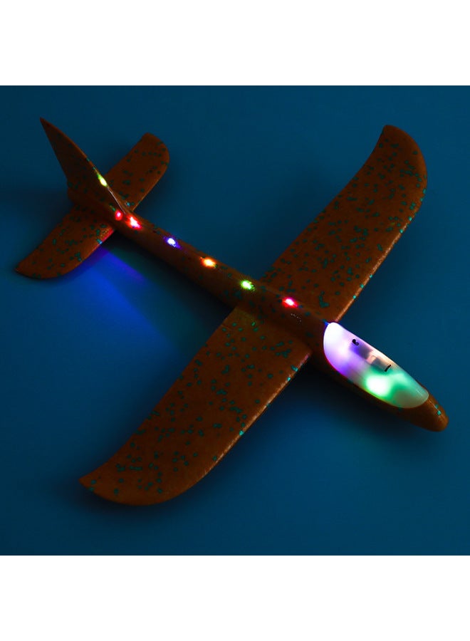 Large Foam Aircraft Light-emitting Toy Hand Throwing Aircraft 48cm Model Aircraft Children Glider Activity Push Gift Festival-Color:Hand Throw Full Body Luminous Style - Image 1