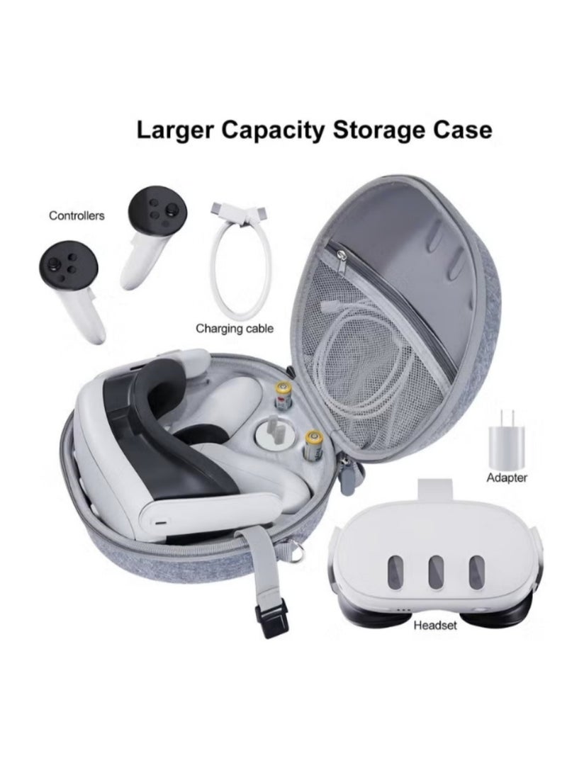 Waterproof Hard Carrying Case for Meta Oculus Quest 3 VR Gaming Headset and Touch Controllers nd Other Accessories Shockproof Carrying Bag Organizer Case with Mesh Pocket Suitable for Travel and Home Storage(Grey)  - Image 2