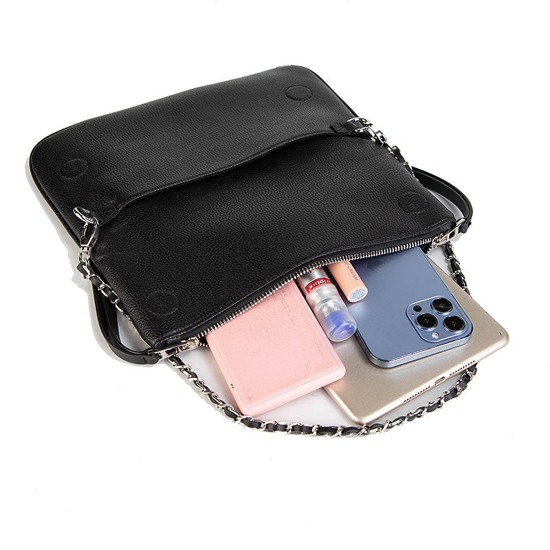 French Classic Zv Bag Leather Small Square Bag Fashion All-Match Wings Underarm Shoulder Crossbody Bag - Image 4