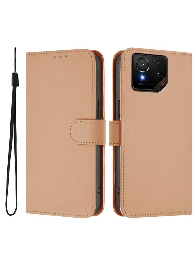 اس-توب جراب لهاتف Asus ROG Phone 9 / 9 Pro مصنوع من الجلد بلون سادة مع حبل - Image 2