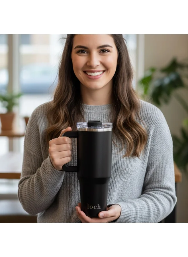 Loch Black Ultimate Hydration Black Monochrome 40OZ / 1200ml with Handle  | Best Price UAE