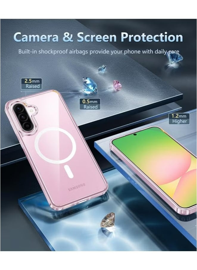 X-level Samsung Galaxy A56 Case with HD Tempered Glass Screen Protector | 3-in-1 Bundle, MagSafe-Compatible Rugged Shockproof Cover, Anti-Yellowing Clear Bumper Case, Anti-Scratch & Anti-Fingerprint Design (Clear Magnetic)  - Image 5
