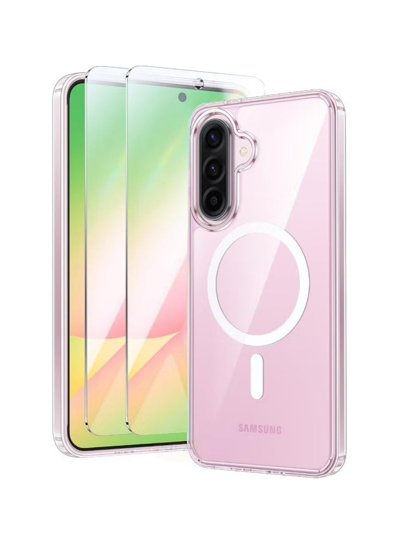 X-level Samsung Galaxy A56 Case with HD Tempered Glass Screen Protector | 3-in-1 Bundle, MagSafe-Compatible Rugged Shockproof Cover, Anti-Yellowing Clear Bumper Case, Anti-Scratch & Anti-Fingerprint Design (Clear Magnetic)  - Image 1