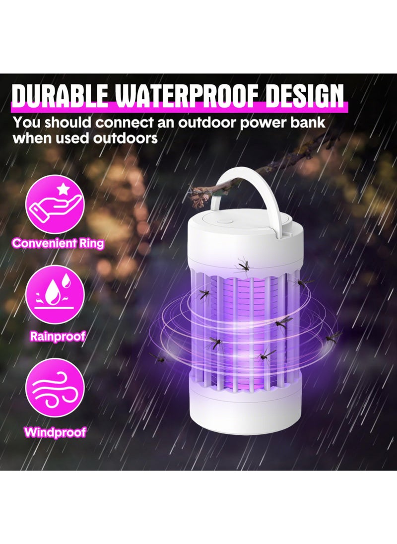 Jourvent - 2 in 1 Rechargeable Electric Mosquito Killer and Fly Killer for Indoor and Outdoor Use, Portable with USB, UV and Safety Net, 360° Electric Mosquito Killer Lamp for Bedroom, Backyard, Camping - Image 1