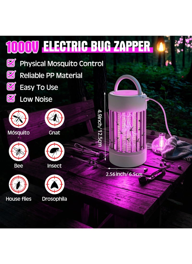Jourvent - 2 in 1 Rechargeable Electric Mosquito Killer and Fly Killer for Indoor and Outdoor Use, Portable with USB, UV and Safety Net, 360° Electric Mosquito Killer Lamp for Bedroom, Backyard, Camping - Image 1
