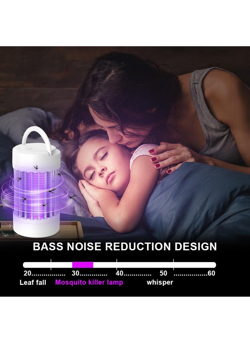 Jourvent - 2 in 1 Rechargeable Electric Mosquito Killer and Fly Killer for Indoor and Outdoor Use, Portable with USB, UV and Safety Net, 360° Electric Mosquito Killer Lamp for Bedroom, Backyard, Camping - Image 1