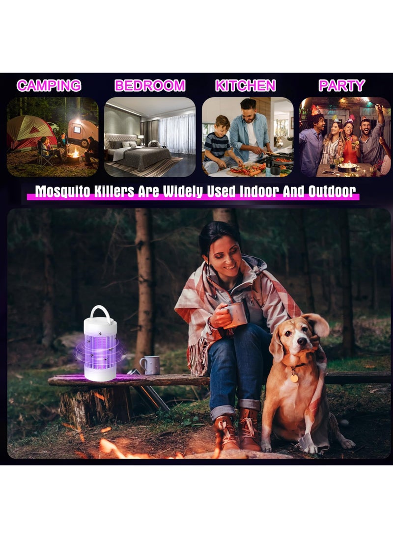 Jourvent - 2 in 1 Rechargeable Electric Mosquito Killer and Fly Killer for Indoor and Outdoor Use, Portable with USB, UV and Safety Net, 360° Electric Mosquito Killer Lamp for Bedroom, Backyard, Camping - Image 1