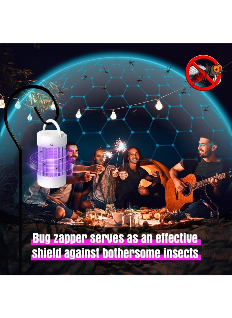 Jourvent - 2 in 1 Rechargeable Electric Mosquito Killer and Fly Killer for Indoor and Outdoor Use, Portable with USB, UV and Safety Net, 360° Electric Mosquito Killer Lamp for Bedroom, Backyard, Camping - Image 1