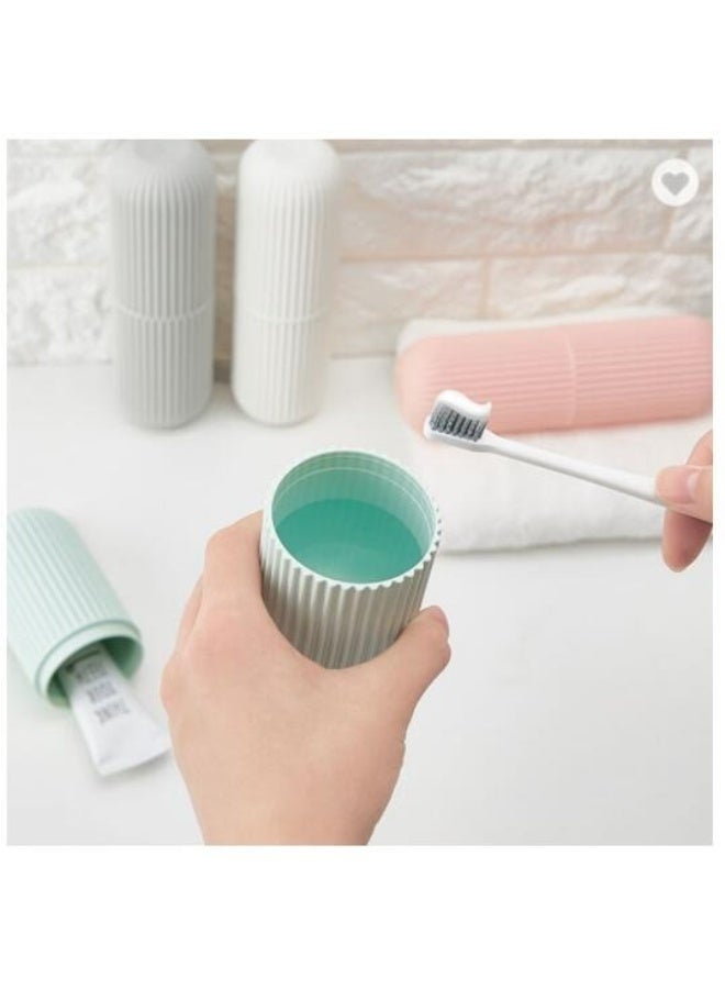 2Pcs Travel Toothbrush Holder Capsule Case with Toothpaste Storage, Portable Plastic Toothbrush Box for Kids Adults, Hygienic Dustproof Bathroom Travel Organizer Random Color - Image 5