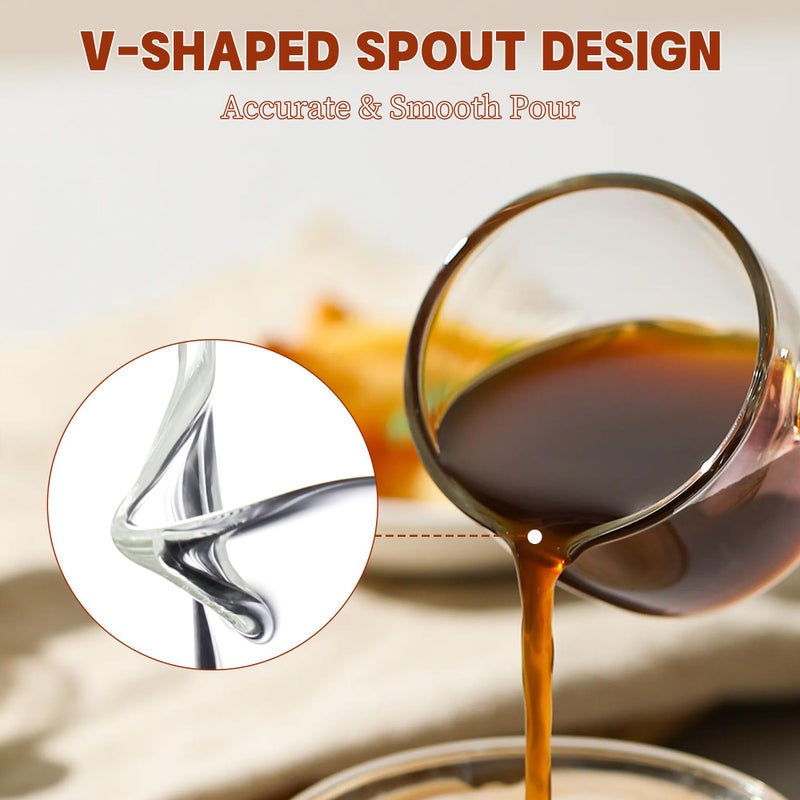 Gulex Espresso Cups, Set of 4, Glass Coffee Espresso Cups with Pour Spout, 4 oz, Clear, Dishwasher Safe - Image 4