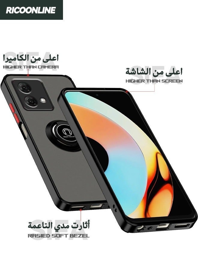 Asan Ge Motorola Moto G84 5G Case, Skin Feeling Protective Case with Magnetic Kickstand, Anti-Scratch Non-Slip and Shockproof Back Cover for Motorola Moto G84 5G, Black - Image 3