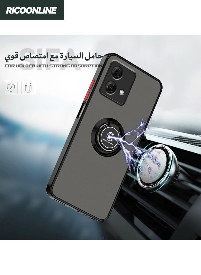 Asan Ge Motorola Moto G84 5G Case, Skin Feeling Protective Case with Magnetic Kickstand, Anti-Scratch Non-Slip and Shockproof Back Cover for Motorola Moto G84 5G, Black - Image 4