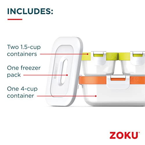 Zoku - Nested Food Storage Containers For thinKitchen:, with Freezer Pack, Leak Proof with Airtight Lids, for Sandwiches, Lunches, Leftovers and more (Neat Stack) (7 Piece) - Image 2