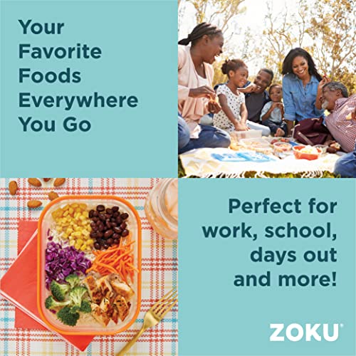 Zoku - Nested Food Storage Containers For thinKitchen:, with Freezer Pack, Leak Proof with Airtight Lids, for Sandwiches, Lunches, Leftovers and more (Neat Stack) (7 Piece) - Image 4