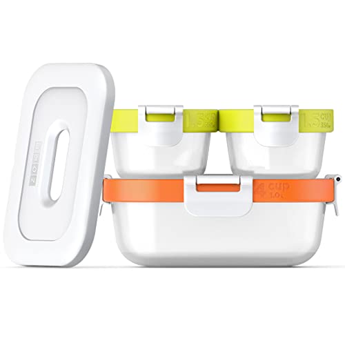 Zoku - Nested Food Storage Containers For thinKitchen:, with Freezer Pack, Leak Proof with Airtight Lids, for Sandwiches, Lunches, Leftovers and more (Neat Stack) (7 Piece) - Image 1