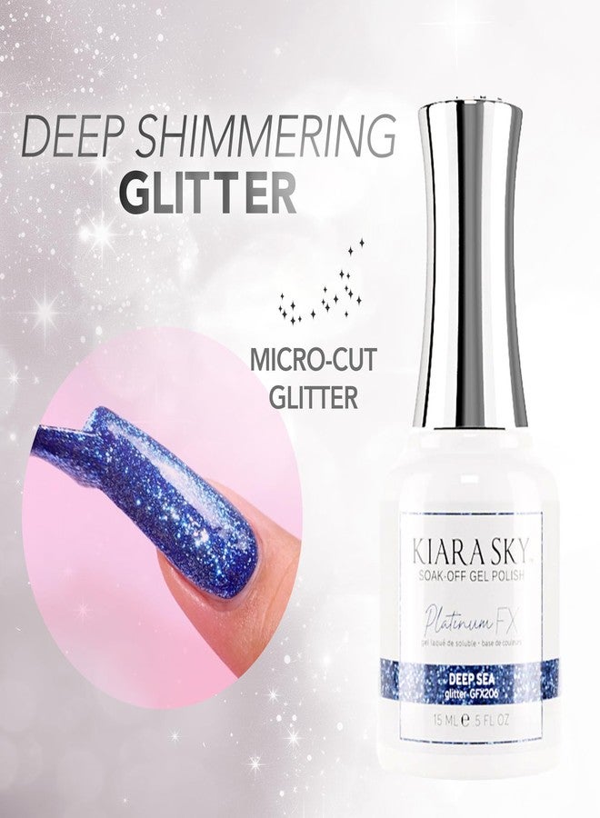 KIARA SKY Gel Polish PlatinumFX | Reflective Glitter with sparkle foil effect 15ml | Paradise (sky blue) - Image 5