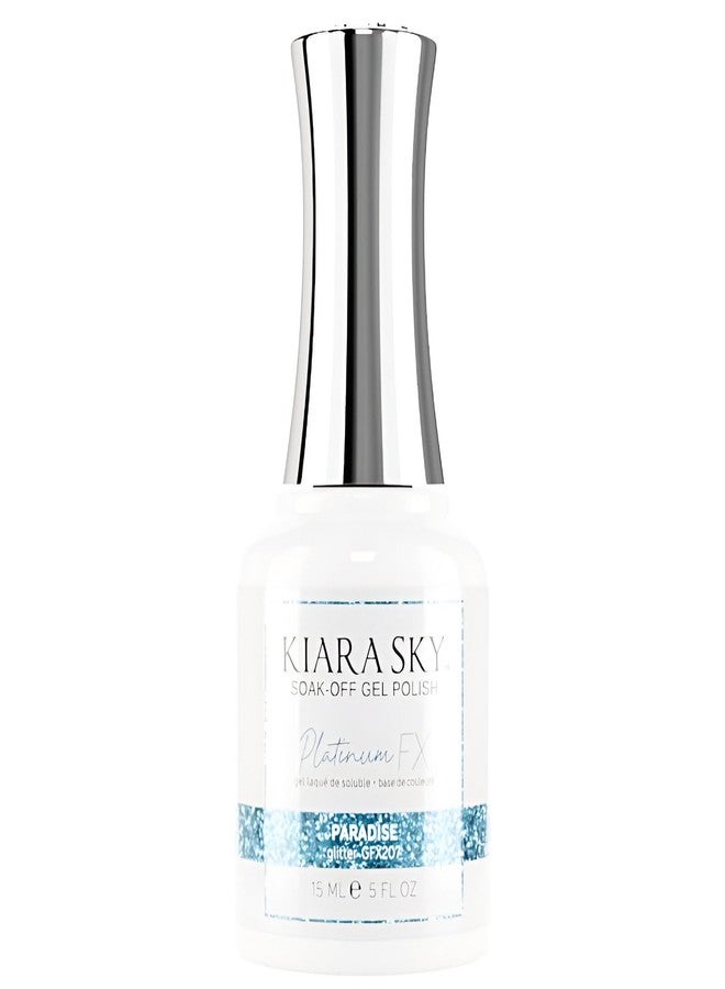 KIARA SKY Gel Polish PlatinumFX | Reflective Glitter with sparkle foil effect 15ml | Paradise (sky blue) - Image 1