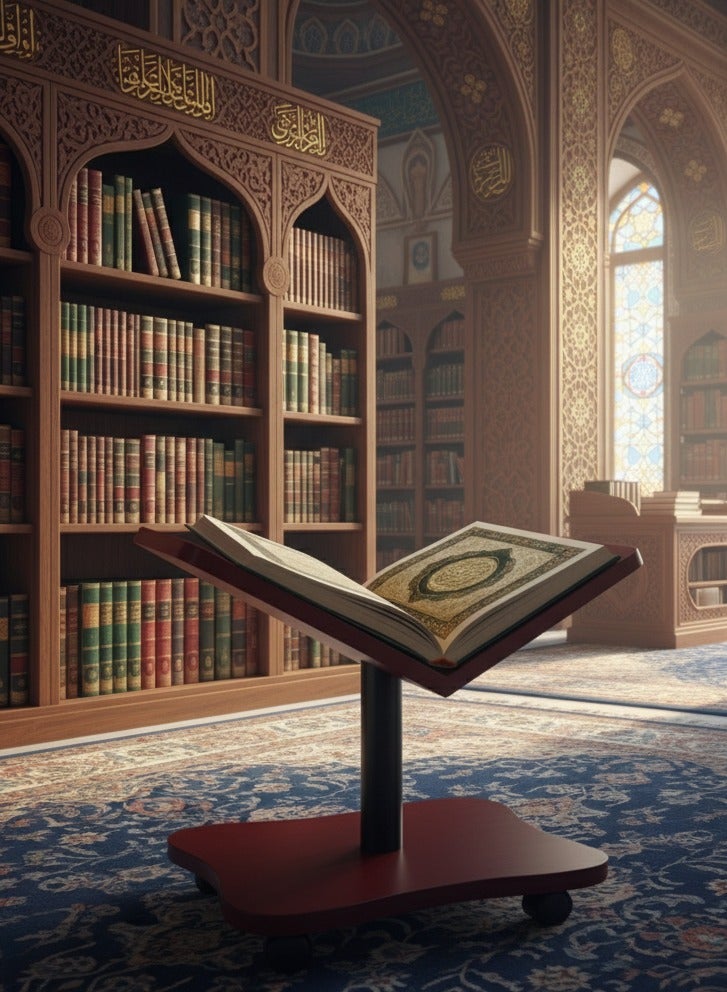 ريبنيو حامل مصحف الشريف مسند رأس ثابت بعجلات - Image 5