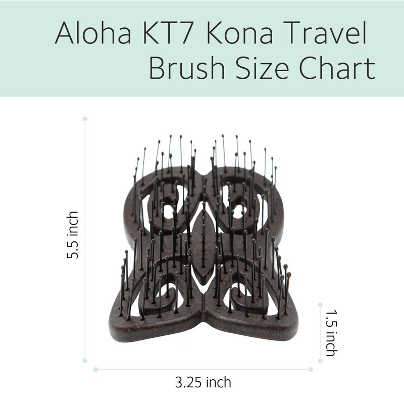 Ibiza Hair Aloha-Series KT7 Kona Travel Brush - Vented Mini Hairbrush for Detangling, Portable Hair Care for Dry or Thick Hair Perfect for Purse or Travel - Image 5