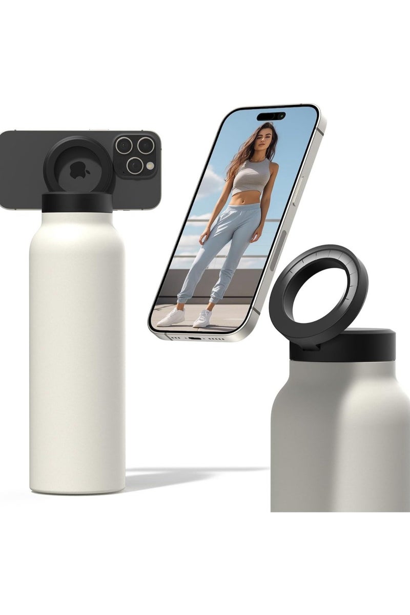 Tradeo Insulated Water Bottle for any Phone w/Magnetic Phone Mount - MagSafe Compatible Water Bottle - Stainless Steel Water Bottle w/Tripod Phone Holder - Hot 12H, Cold 24H, 360° Rotate - Image 2