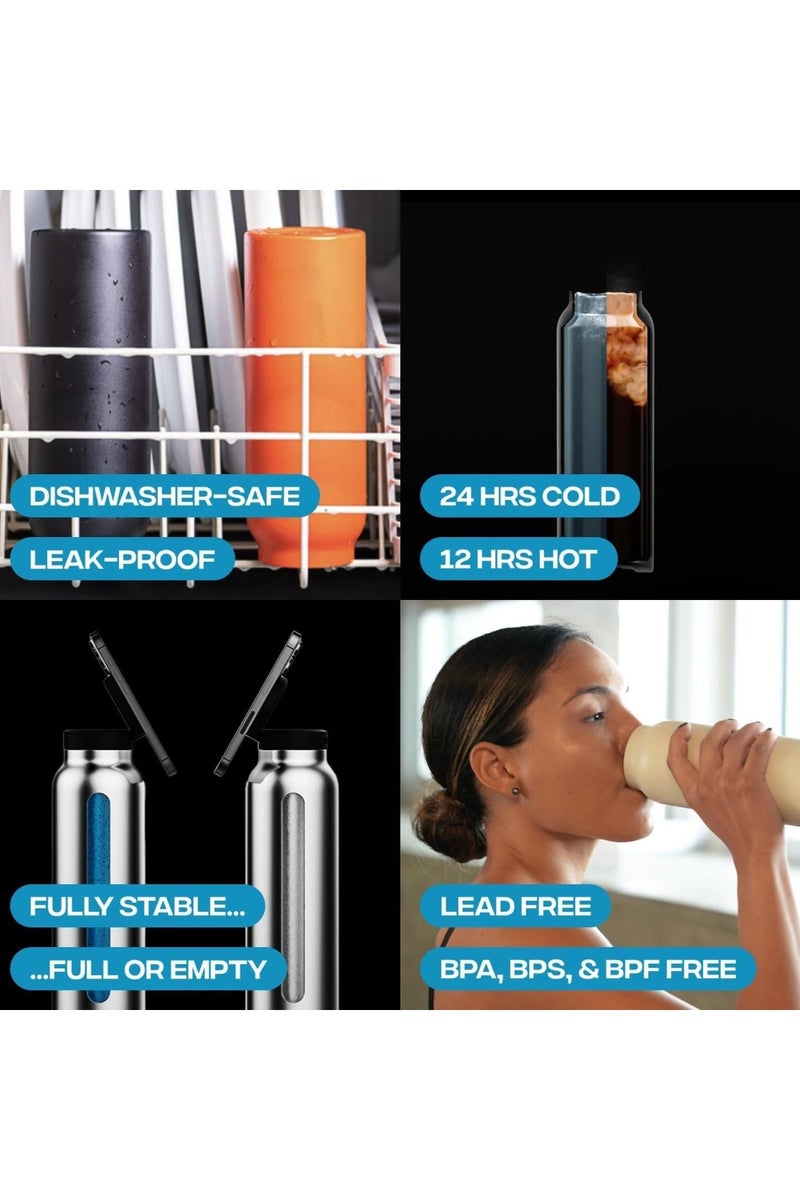 Tradeo Insulated Water Bottle for any Phone w/Magnetic Phone Mount - MagSafe Compatible Water Bottle - Stainless Steel Water Bottle w/Tripod Phone Holder - Hot 12H, Cold 24H, 360° Rotate - Image 5