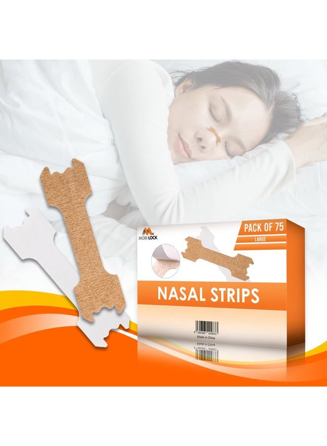 Mobi Lock 75pcs Anti-Snoring Nasal Strips (Large Size) - Relieve Nose Congestion Due to Colds & Allergies - Improves Airflow - Snoring Solution for Women & Men - by Mobi Lock - Image 4