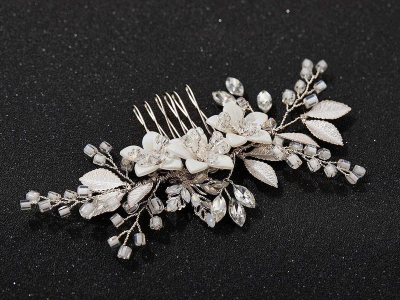 SWEETV Wedding Hair Comb Clip Bridal Crystal Wedding Hair Accessories for Brides and Bridesmaid, Silver - Image 5