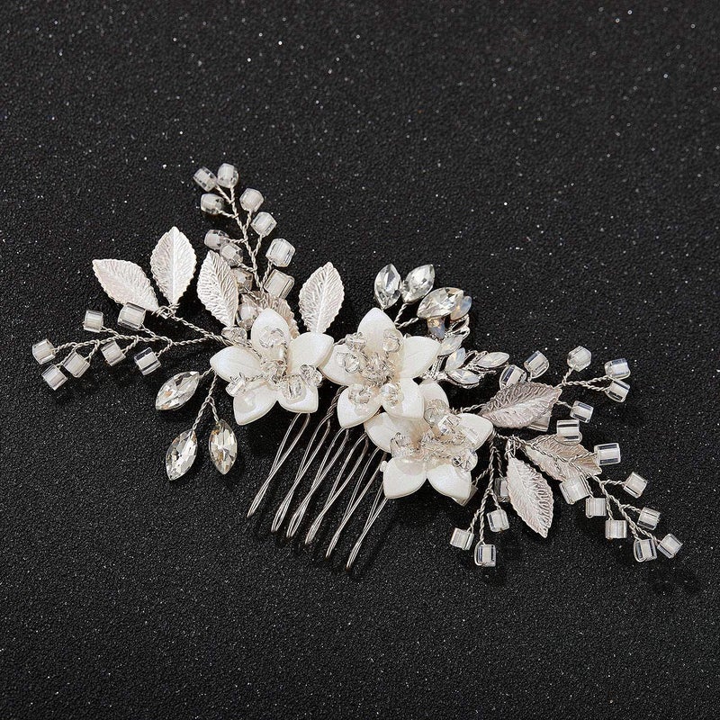 SWEETV Wedding Hair Comb Clip Bridal Crystal Wedding Hair Accessories for Brides and Bridesmaid, Silver - Image 4