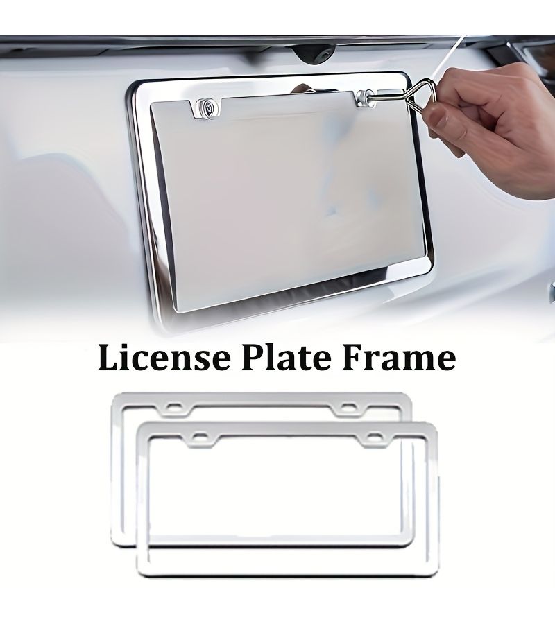 Aluminum Alloy License Plate Frame 1 Set For Vehicles In The Americas Compliant With American Standards - Image 1