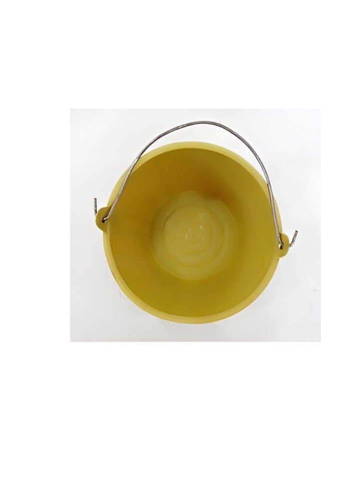 ABBASALI PVC Light Weight Bucket with Handle for Outdoor Gardeners,Construction Field etc With 3 Pair Gloves & 20Pcs Face Mask (1, YELLOW)  - Image 2