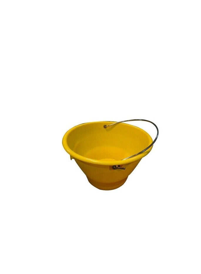 ABBASALI PVC Light Weight Bucket with Handle for Outdoor Gardeners,Construction Field etc With 3 Pair Gloves & 20Pcs Face Mask (1, YELLOW)  - Image 4