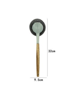 RELEMTRA RELEMTRA Glass Jar Bottle Dishwashing Brush with Handle Steel Wire Ball Oil Stain Removing Hanging Storage Design Kitchen Scrub Brush Suitable for Cleaning Dishes Pans Sinks  - Image 2