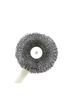 RELEMTRA RELEMTRA Glass Jar Bottle Dishwashing Brush with Handle Steel Wire Ball Oil Stain Removing Hanging Storage Design Kitchen Scrub Brush Suitable for Cleaning Dishes Pans Sinks  - Image 5