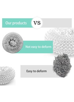 RELEMTRA RELEMTRA Glass Jar Bottle Dishwashing Brush with Handle Steel Wire Ball Oil Stain Removing Hanging Storage Design Kitchen Scrub Brush Suitable for Cleaning Dishes Pans Sinks  - Image 4