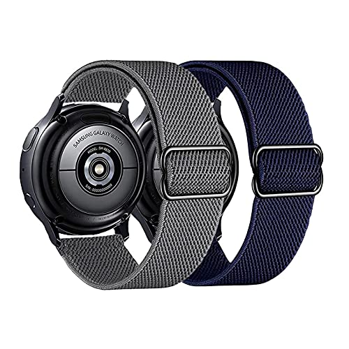 AHXLL 2PACK Nylon Smartwatch Bands Compatible with Samsung Galaxy Watch 7654 44mm 40mmGalaxy Watch FEWatch 6 4 Classic 42mm 46mm 43mm 47mm Watch 5 Pro 45mmActive 220mm Stretchy Sport Band - Image 1