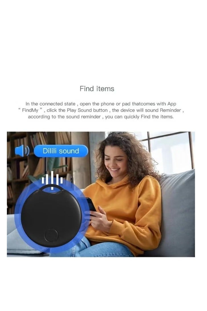 Smart Bluetooth Tracker Key Finder – Anti-Loss Device Compatible with Apple Find My App, Works with iOS, Black (2 Pack) - Image 4